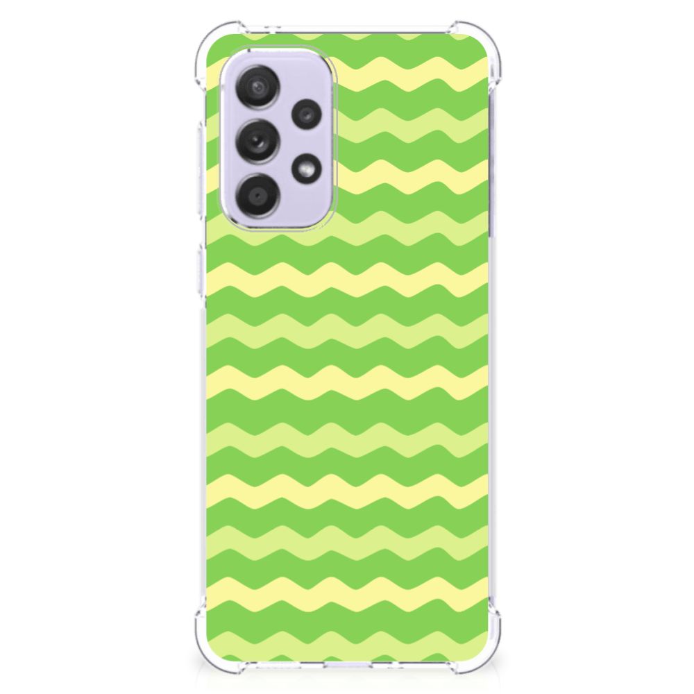 Samsung Galaxy A33 Doorzichtige Silicone Hoesje Waves Green B2C Telecom