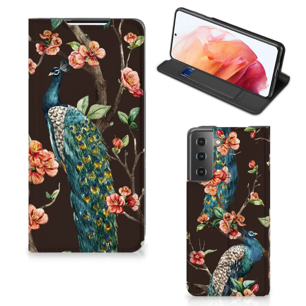 Samsung Galaxy S21 Hoesje maken Pauw met Bloemen