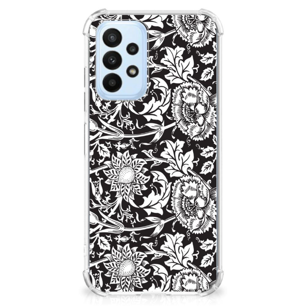 Samsung Galaxy A23 Case Black Flowers
