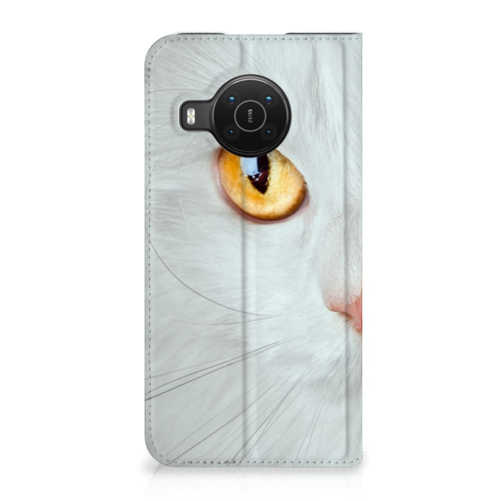 Nokia X20 | X10 Hoesje maken Witte Kat - B2C Telecom
