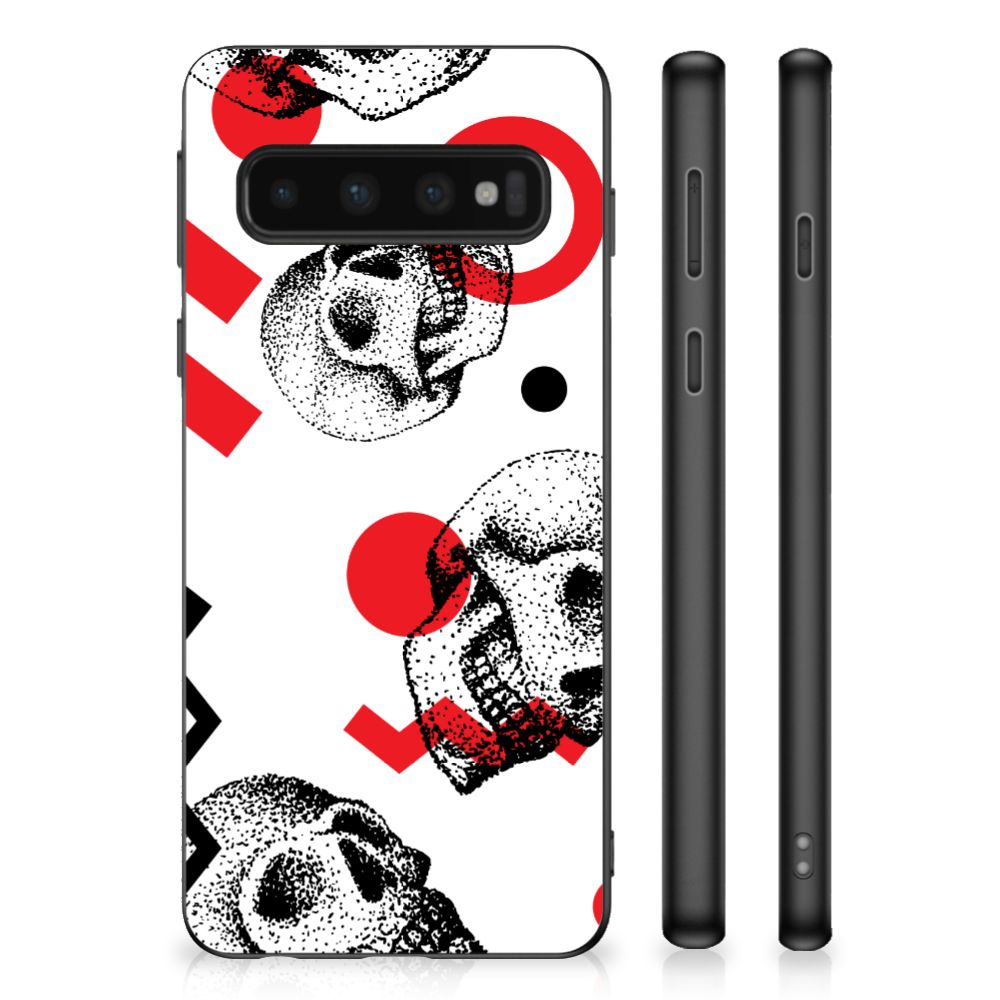 Mobiel Case Samsung Galaxy S10 Skull Red