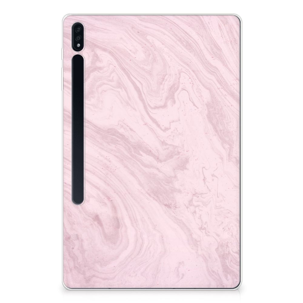 Samsung Galaxy Tab S7 Plus | S8 Plus Tablet Back Cover Marble Pink - Origineel Cadeau Vriendin