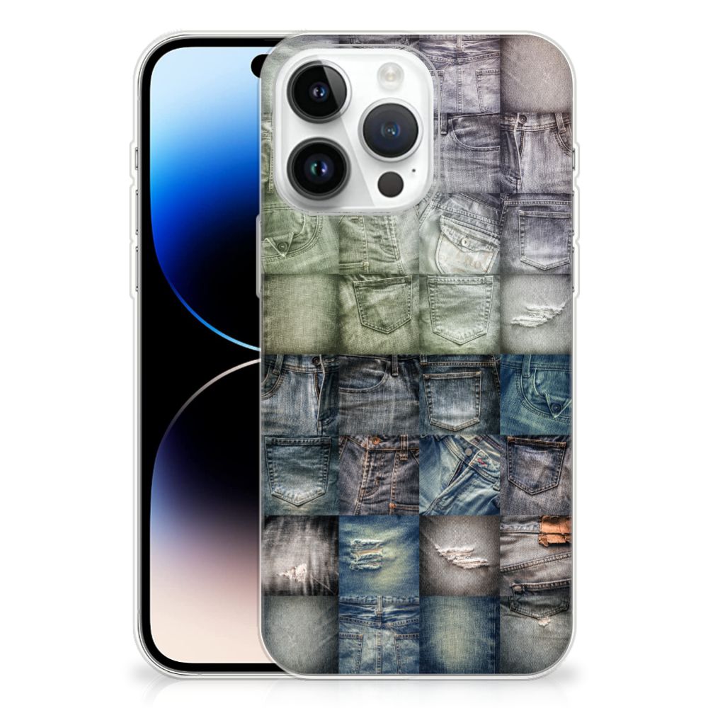 Silicone Back Cover iPhone 14 Pro Max Spijkerbroeken