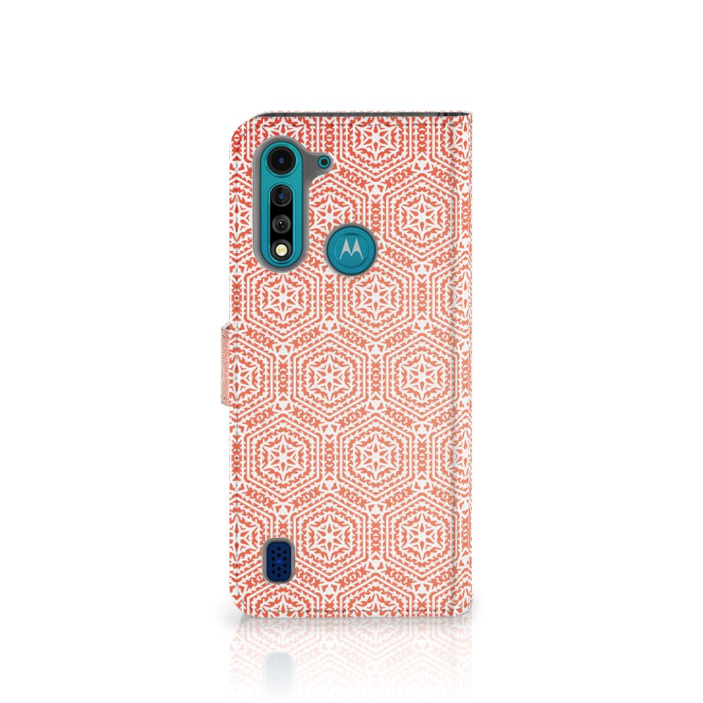 Motorola G8 Power Lite Telefoon Hoesje Pattern Orange