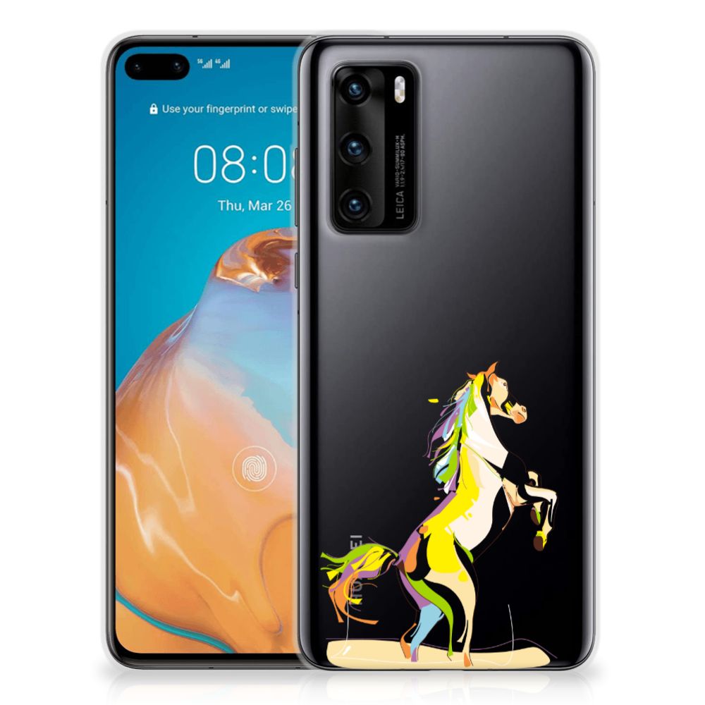 Huawei P40 Telefoonhoesje met Naam Horse Color B2C Telecom