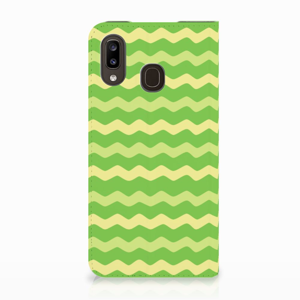Samsung Galaxy A30 Hoesje met Magneet Waves Green