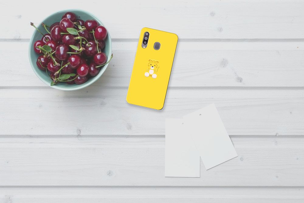 Samsung Galaxy M30 Telefoonhoesje met Naam Baby Leopard