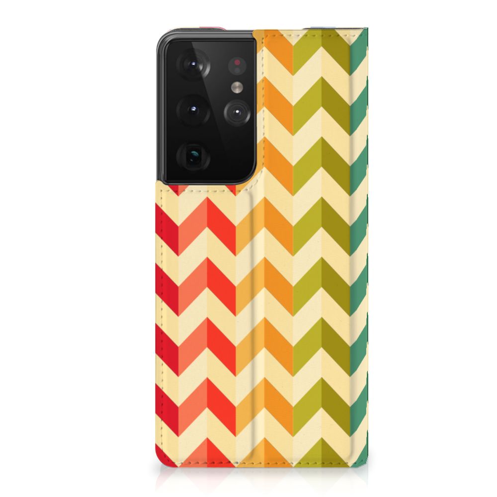 Samsung Galaxy S21 Ultra Hoesje met Magneet Zigzag Multi Color - B2C Telecom