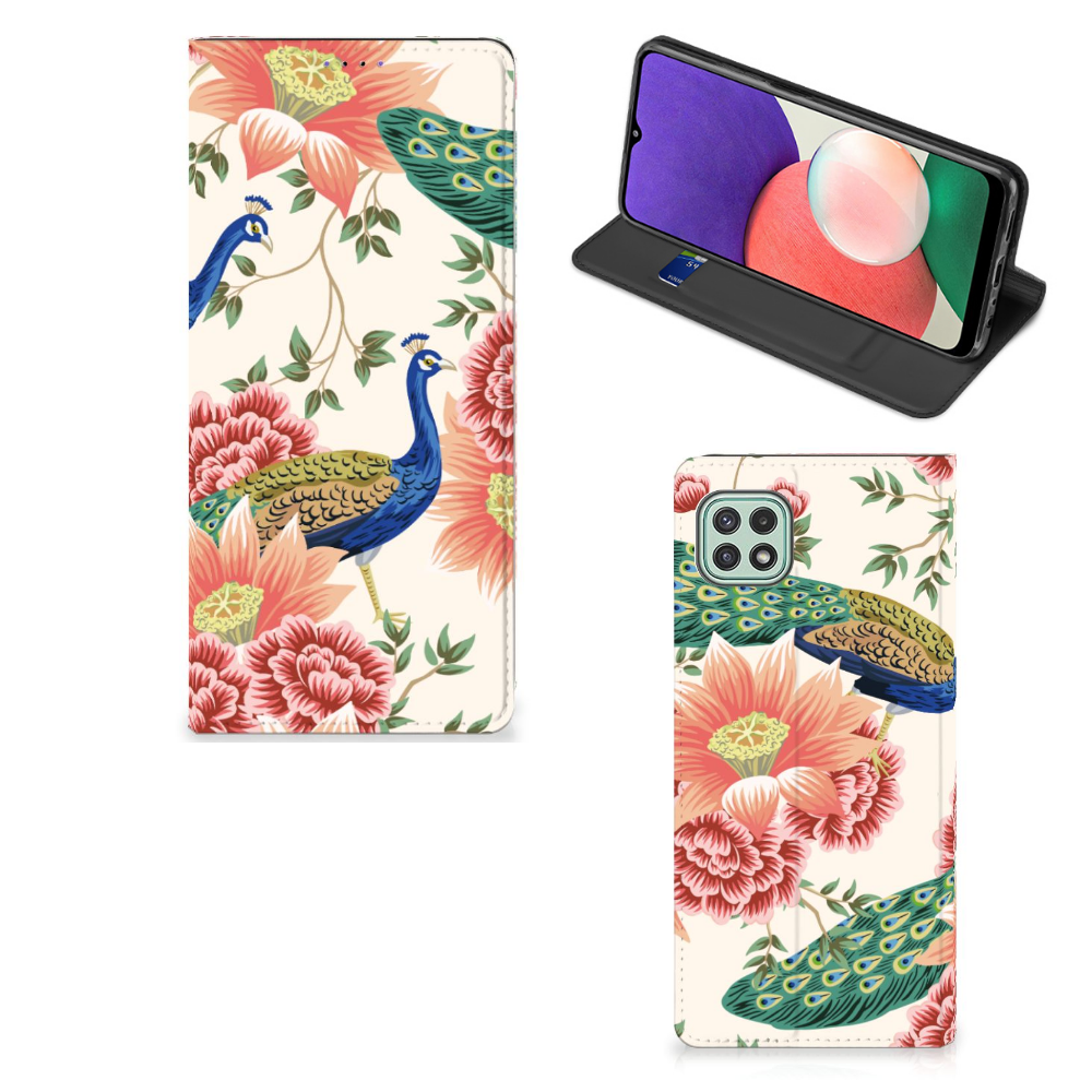 Hoesje maken voor Samsung Galaxy A22 5G Pink Peacock - B2C Telecom