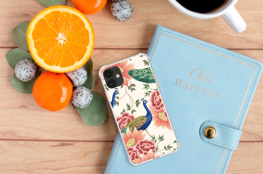 Case Anti-shock voor Apple iPhone 11 Pink Peacock B2C Telecom