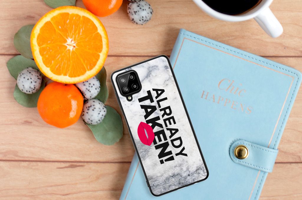 Samsung Galaxy A12 Telefoon Hoesje met tekst Already Taken White B2C Telecom