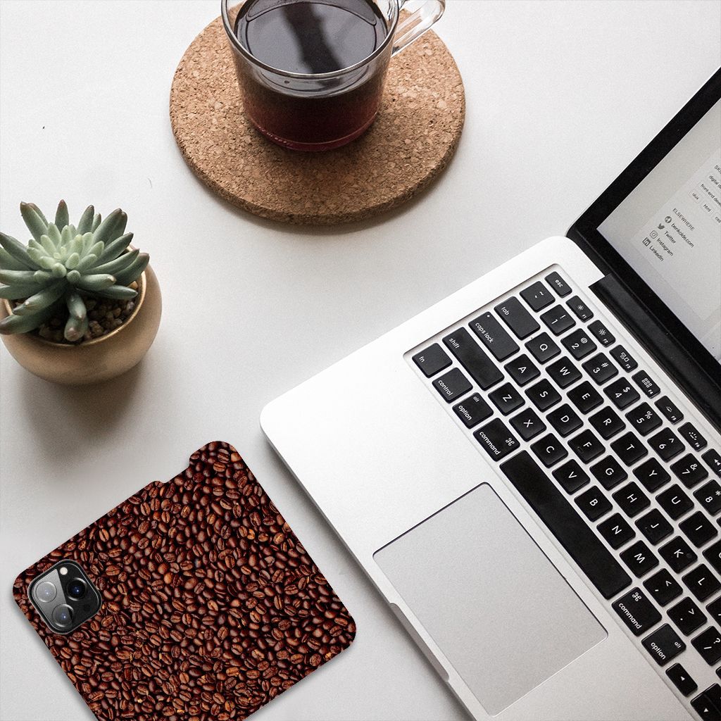 iPhone 14 Pro Flip Style Cover Koffiebonen - B2C Telecom