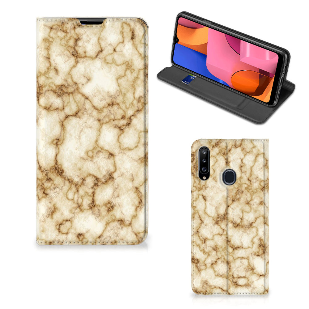 Samsung Galaxy A20s Standcase Marmer Goud