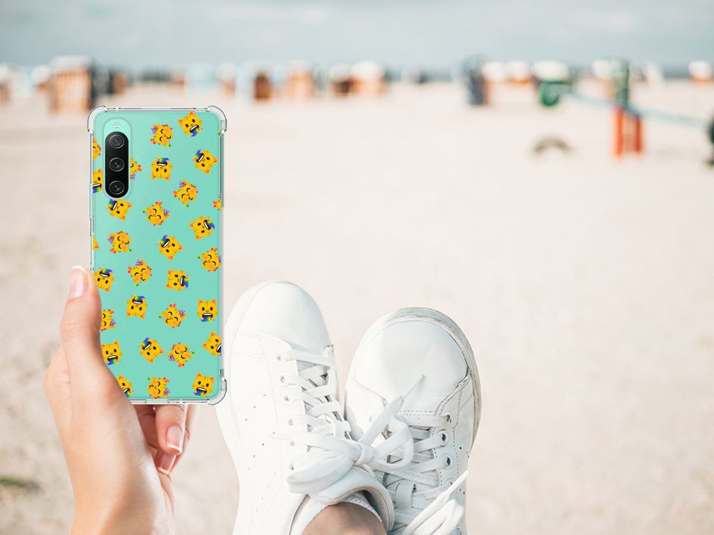 Doorzichtige Silicone Hoesje voor Sony Xperia 10 V Katten Emojis B2C Telecom