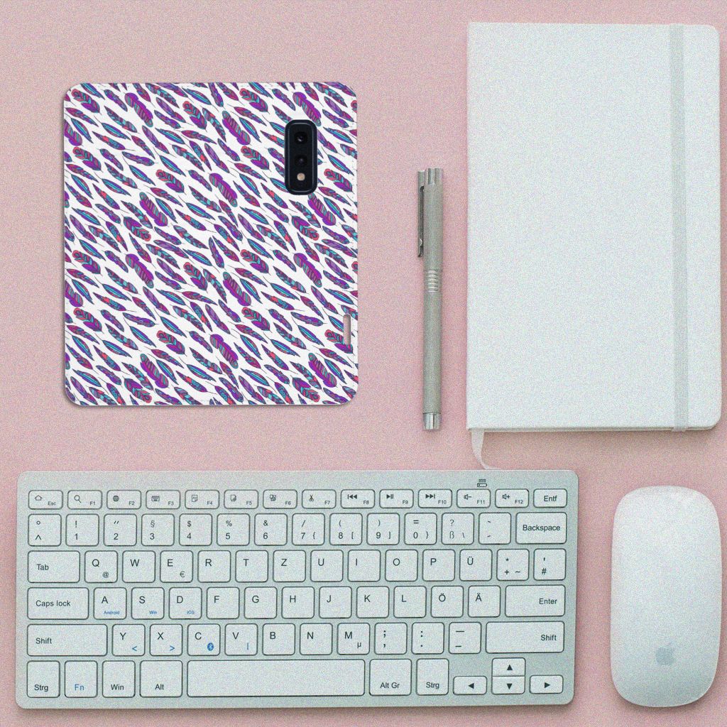 Samsung Galaxy S10e Hoesje met Magneet Feathers Color