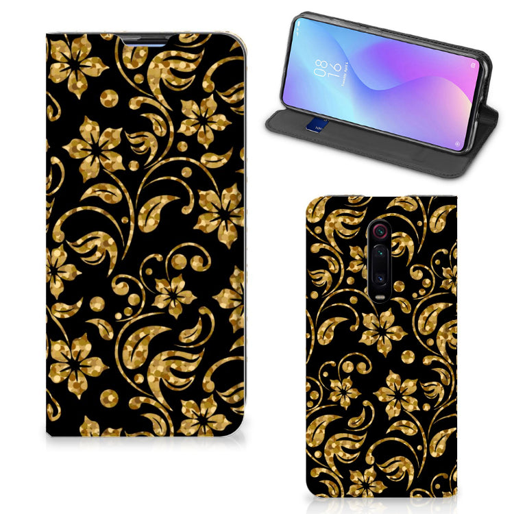 Xiaomi Mi 9T Pro Smart Cover Gouden Bloemen