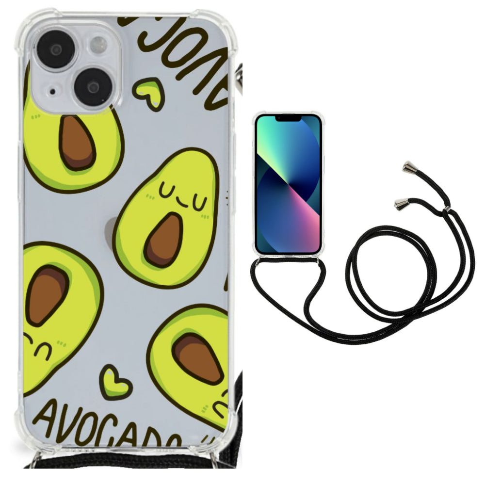 iPhone 14 Plus Stevig Bumper Hoesje Avocado Singing