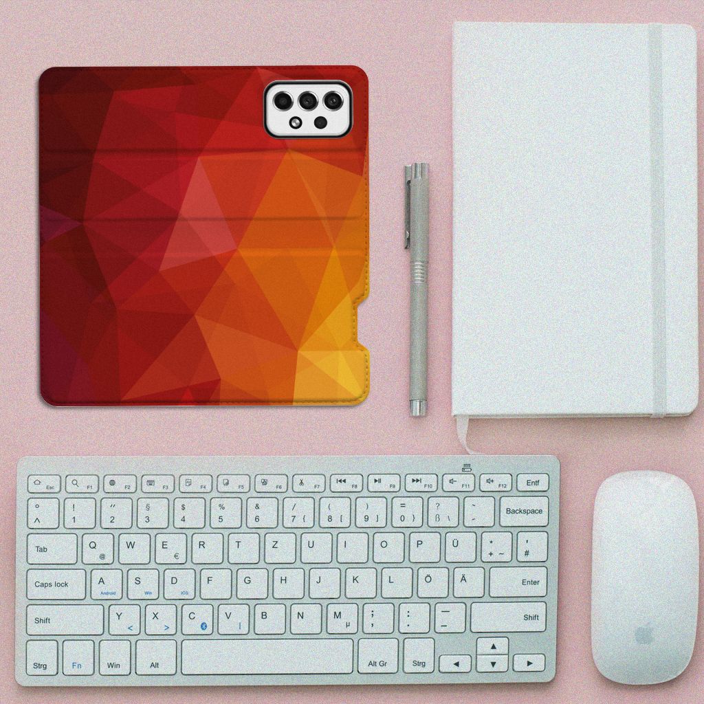 Stand Case voor Samsung Galaxy A73 Polygon Red - B2C Telecom