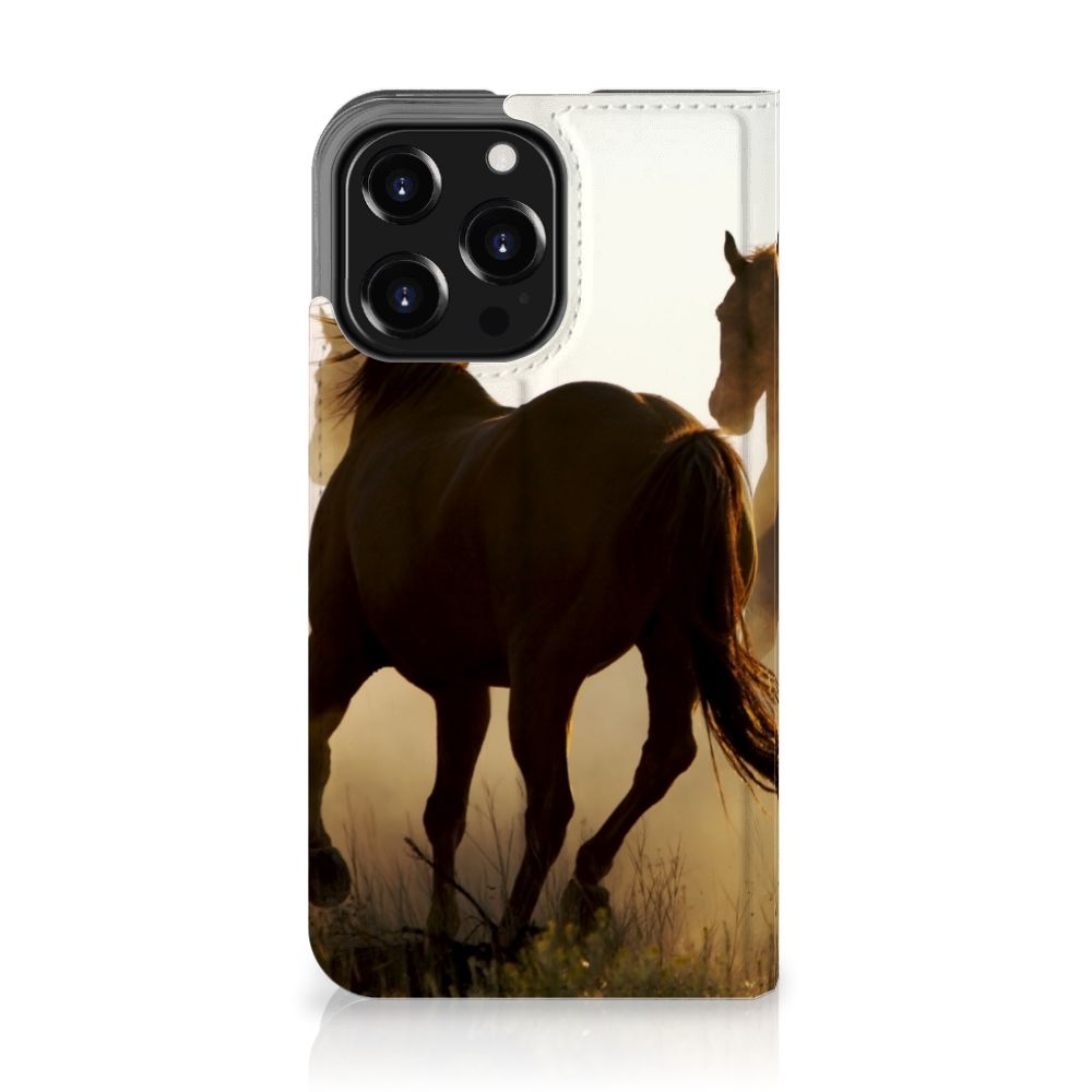 iPhone 13 Pro Hoesje maken Design Cowboy met paardenprint in silhouet op een smartphonehoesje