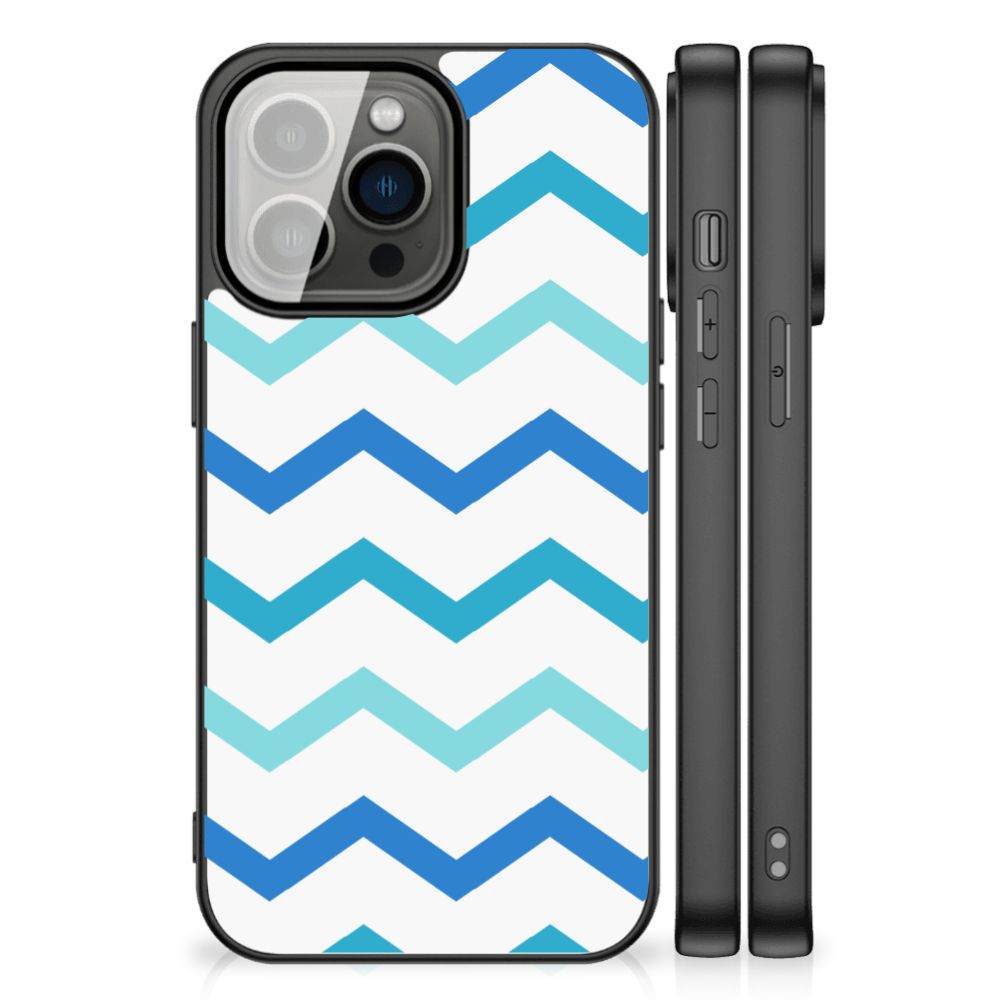 iPhone 13 Pro Back Case Zigzag Blauw B2C Telecom