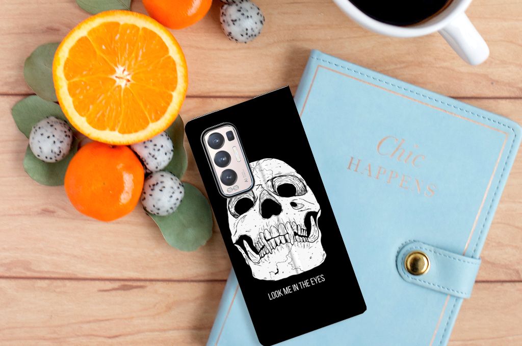 Mobiel BookCase OPPO Find X3 Neo Skull Eyes - B2C Telecom
