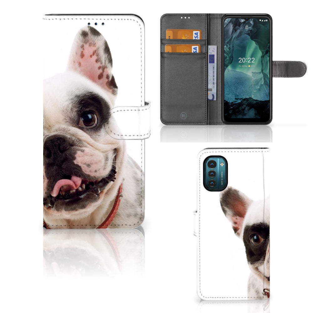 Nokia G11 | G21 Telefoonhoesje met Pasjes Franse Bulldog