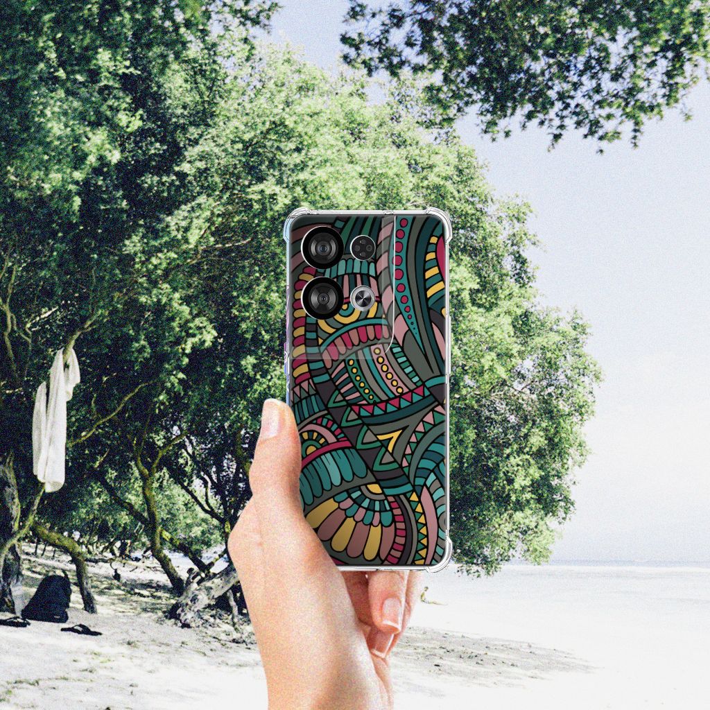 OPPO Reno8 Doorzichtige Silicone Hoesje Aztec B2C Telecom