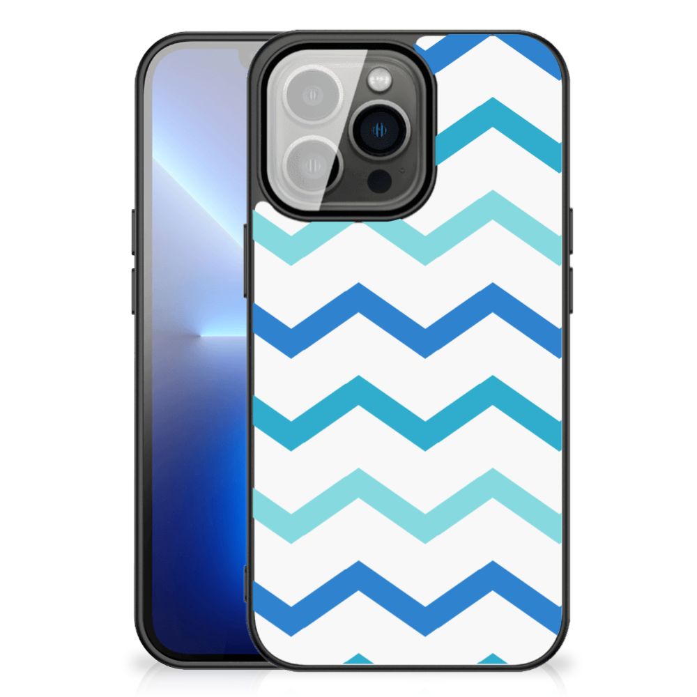 iPhone 13 Pro Max Back Case Zigzag Blauw B2C Telecom