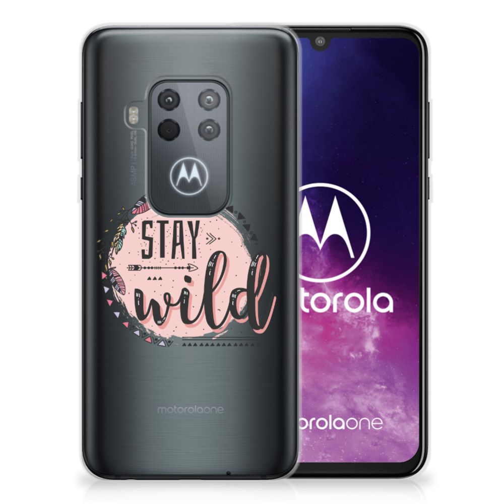 Motorola One Zoom Telefoonhoesje met Naam Boho Stay Wild