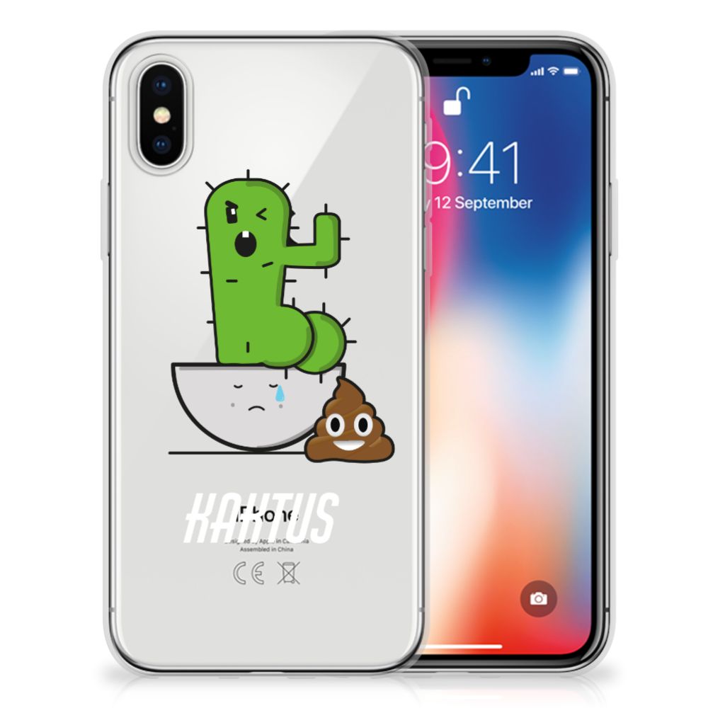 Apple iPhone X | Xs Telefoonhoesje met Naam Cactus Poo