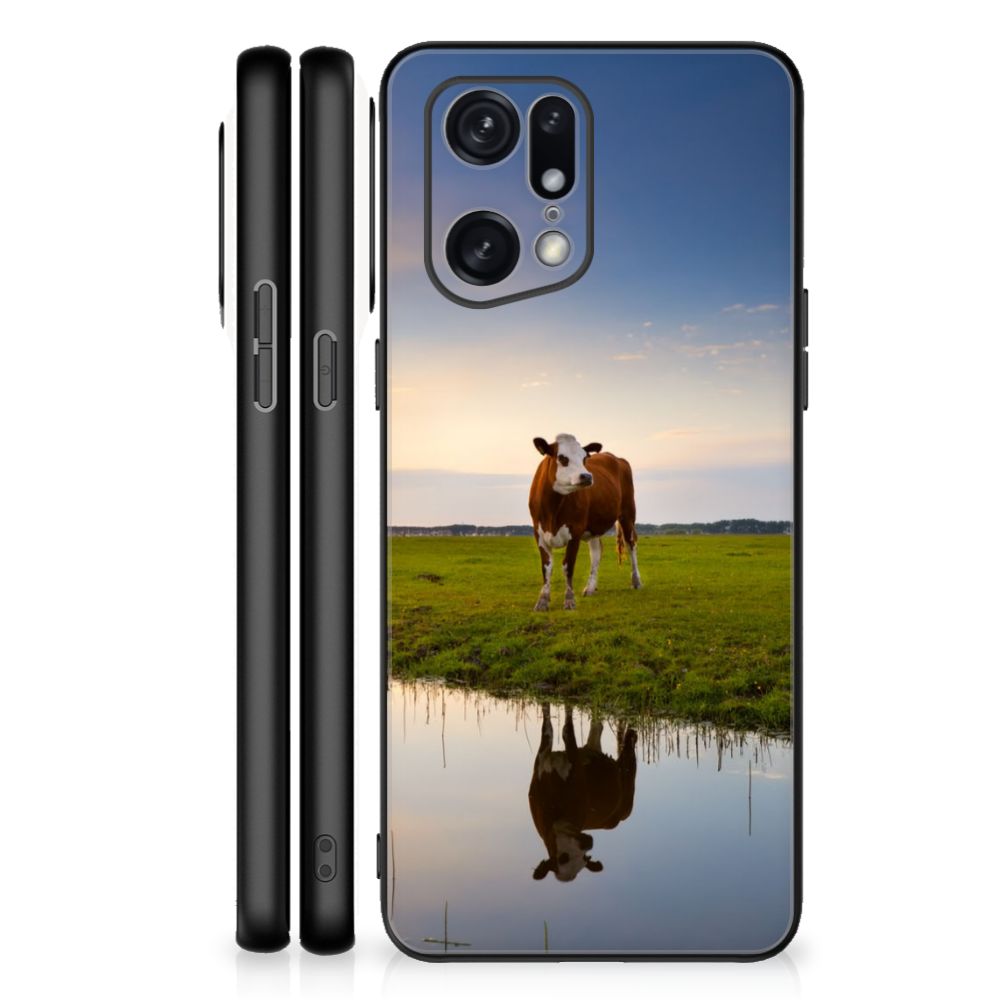 OPPO Find X5 Pro Dierenprint Telefoonhoesje Koe B2C Telecom