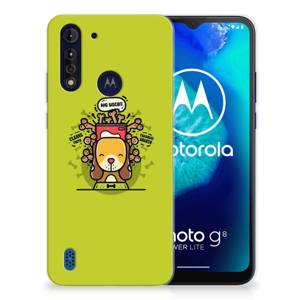 Motorola Moto G8 Power Lite Telefoonhoesje met Naam Doggy Biscuit B2C Telecom
