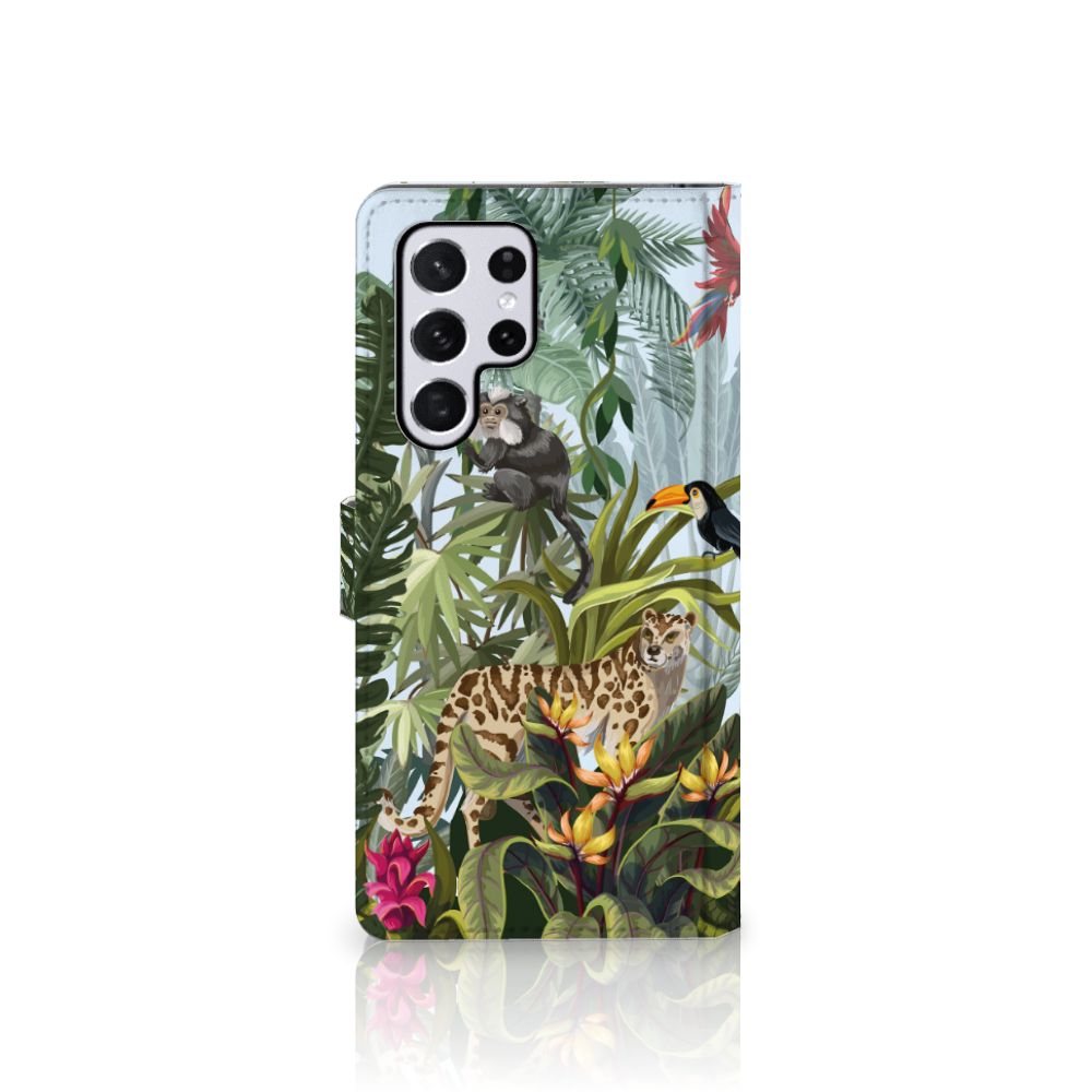 Telefoonhoesje met Pasjes voor Samsung Galaxy S22 Ultra Jungle