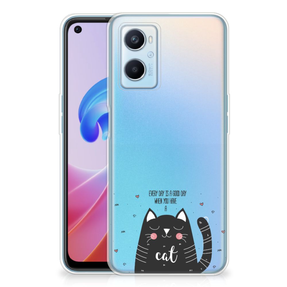 OPPO A96 | OPPO A76 Telefoonhoesje met Naam Cat Good Day B2C Telecom