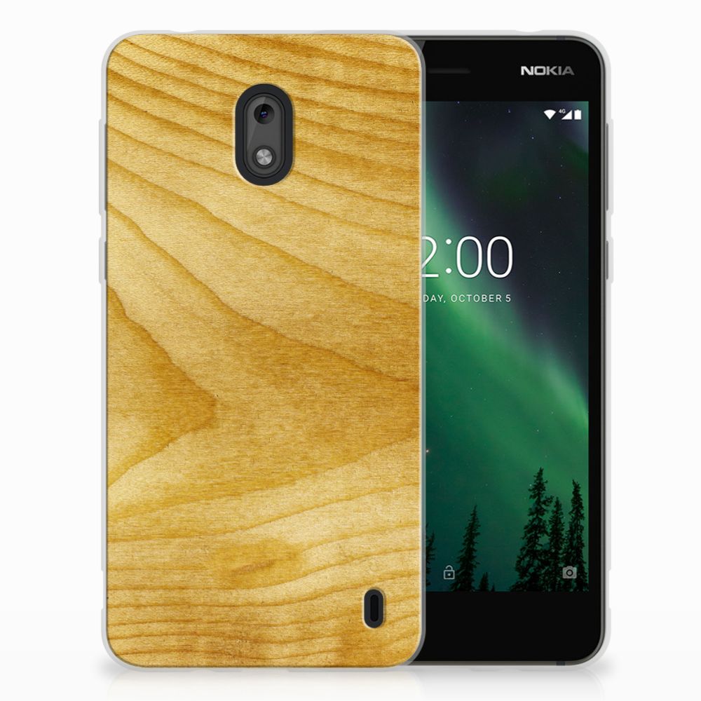 Nokia 2 Bumper Hoesje Licht Hout