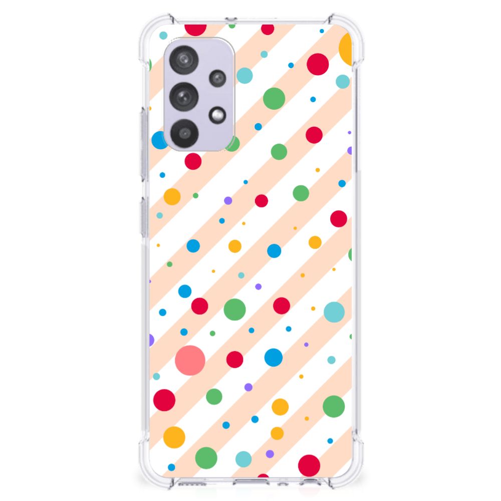 Samsung Galaxy A32 4G | A32 5G Enterprise Editie Doorzichtige Silicone Hoesje Dots B2C Telecom