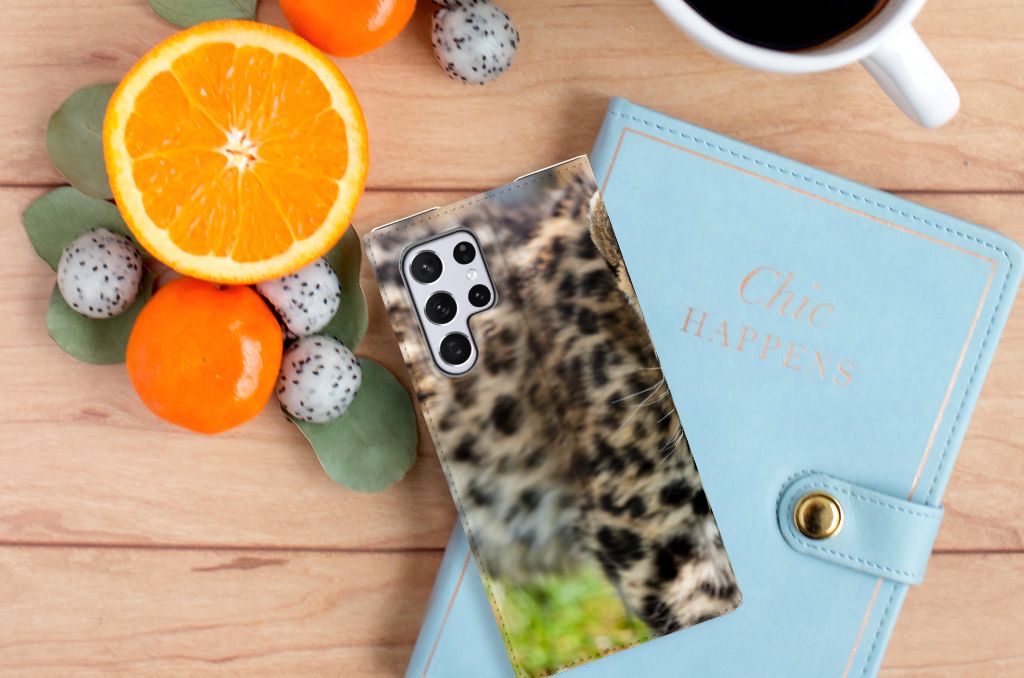 Samsung Galaxy S22 Ultra Hoesje maken Baby Luipaard - B2C Telecom