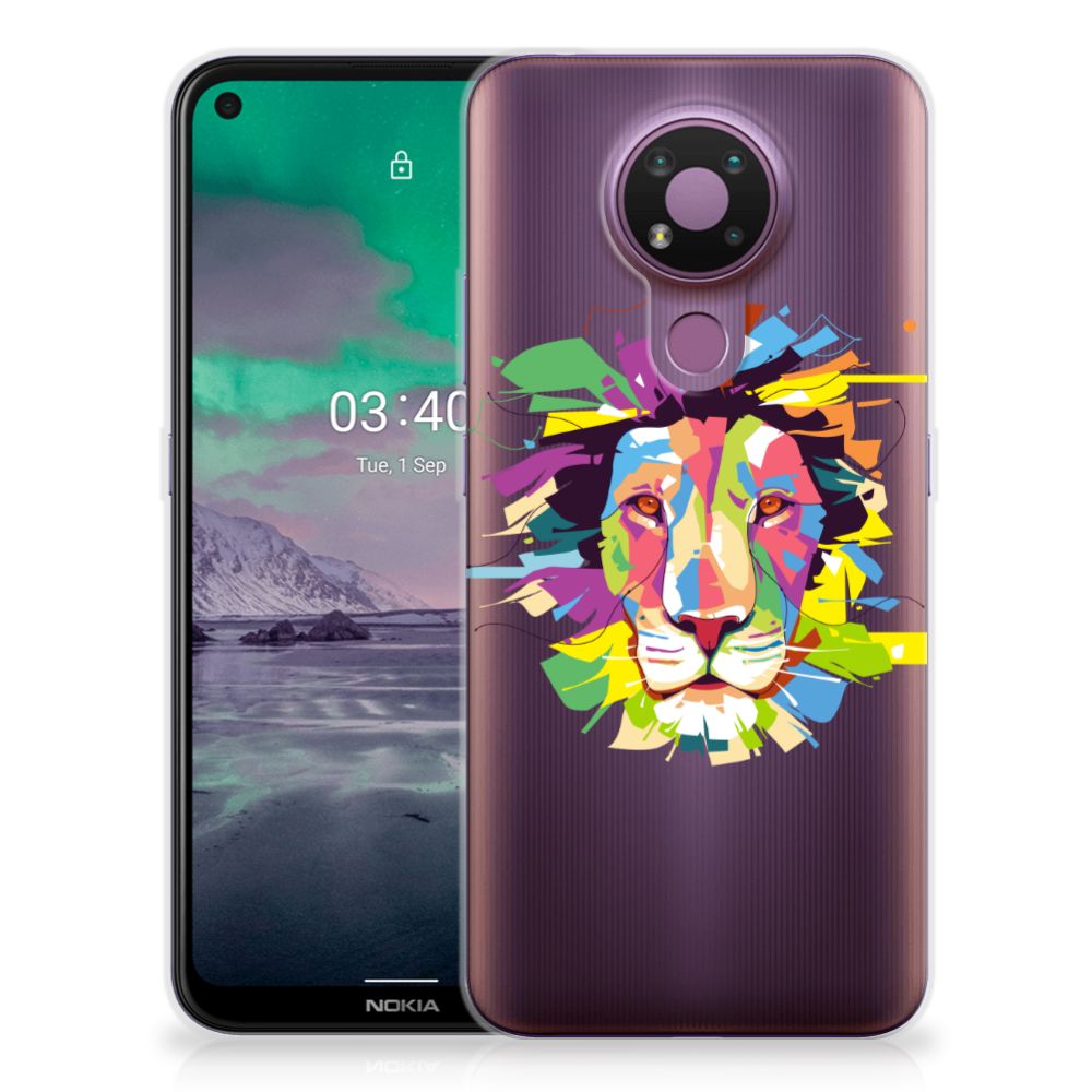 Nokia 3.4 Telefoonhoesje met Naam Lion Color