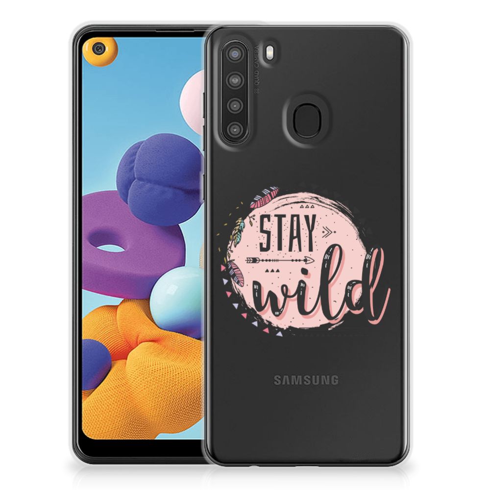 Samsung Galaxy A21 Telefoonhoesje met Naam Boho Stay Wild B2C Telecom