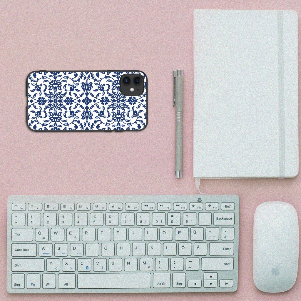 iPhone 11 Bloemen Hoesje Flower Blue B2C Telecom
