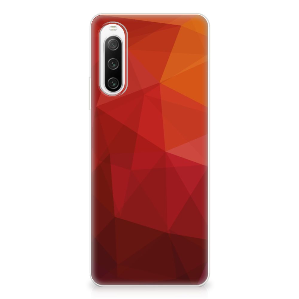 TPU Hoesje voor Sony Xperia 10 IV Polygon Red B2C Telecom