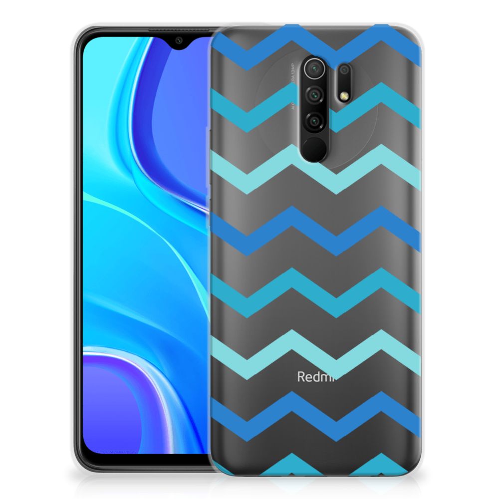 Xiaomi Redmi 9 TPU bumper Zigzag Blauw B2C Telecom
