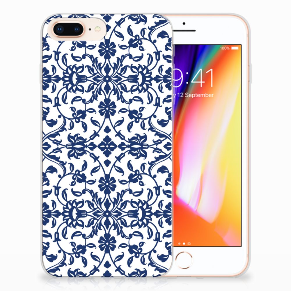 Apple iPhone 7 Plus | 8 Plus TPU Case Flower Blue