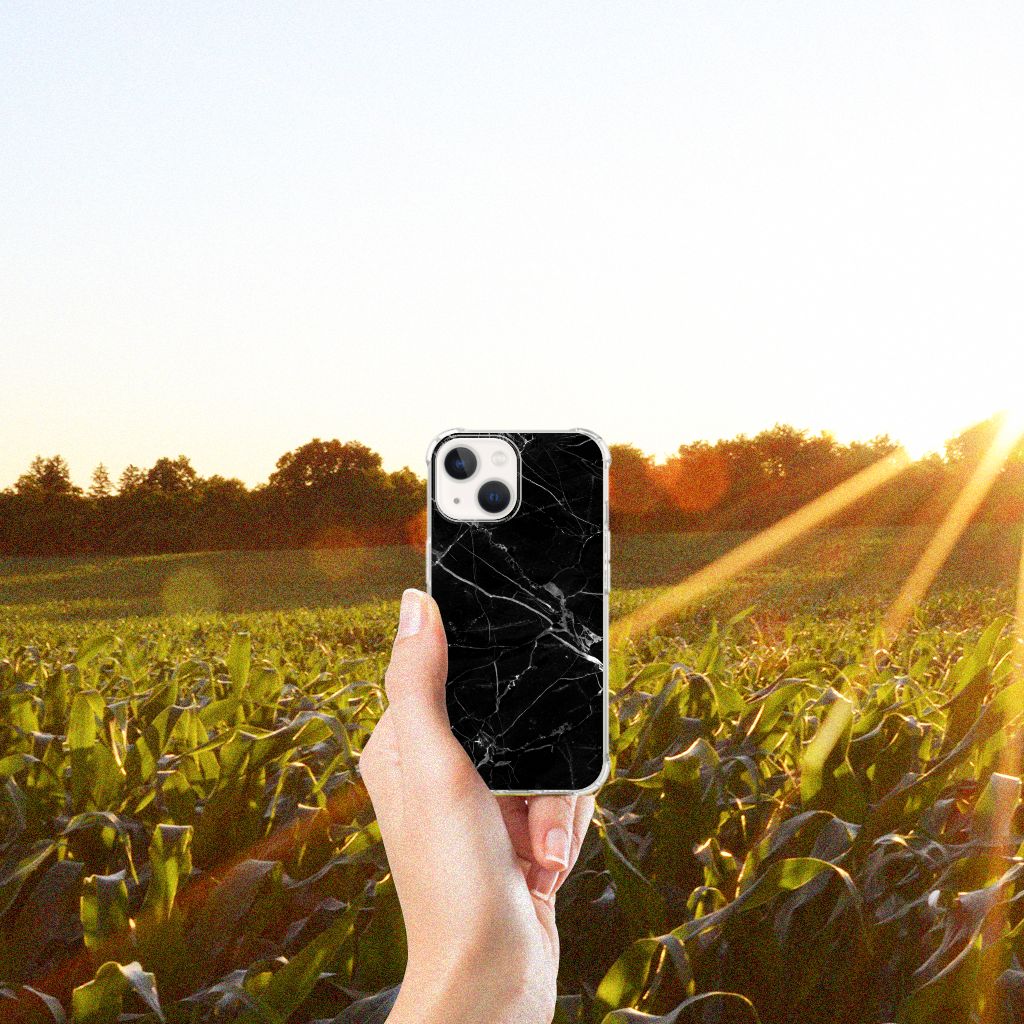iPhone 13 mini Anti-Shock Hoesje Marmer Zwart - Origineel Cadeau Vader - B2C Telecom