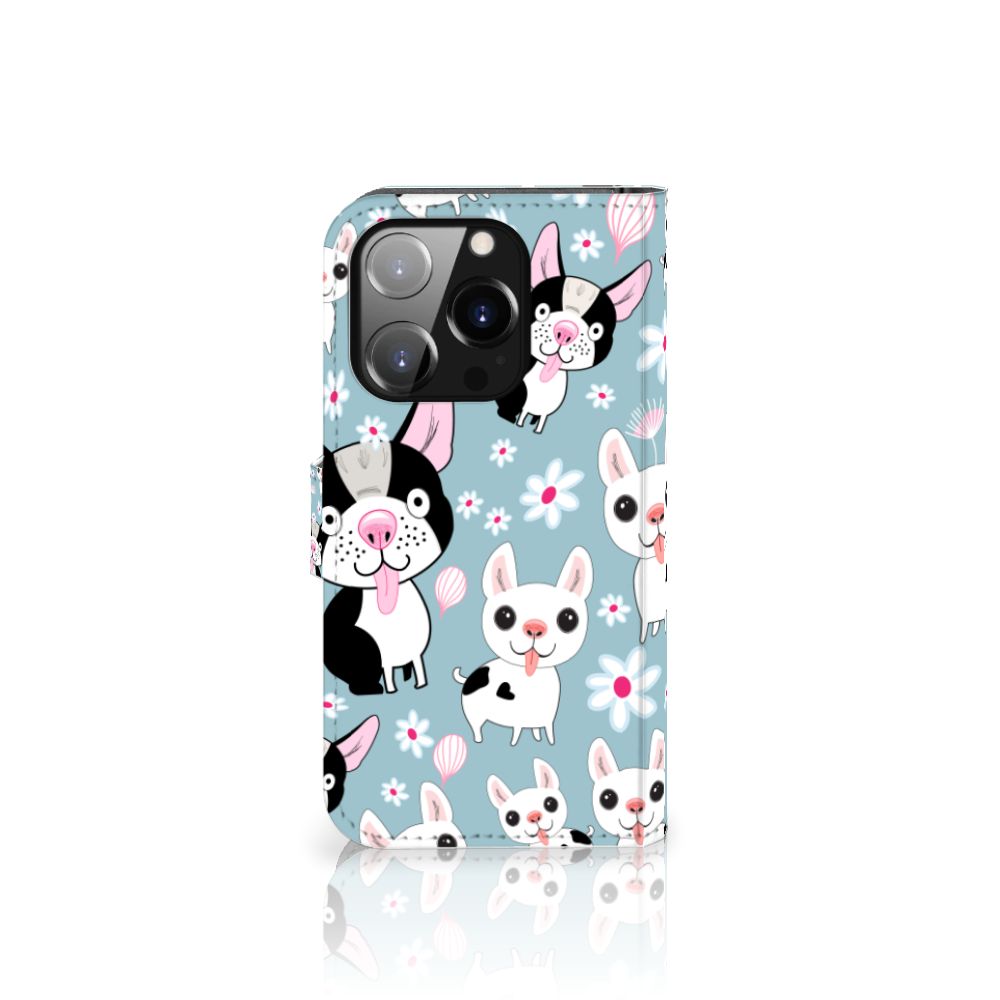 iPhone 14 Pro Telefoonhoesje met Pasjes Hondjes