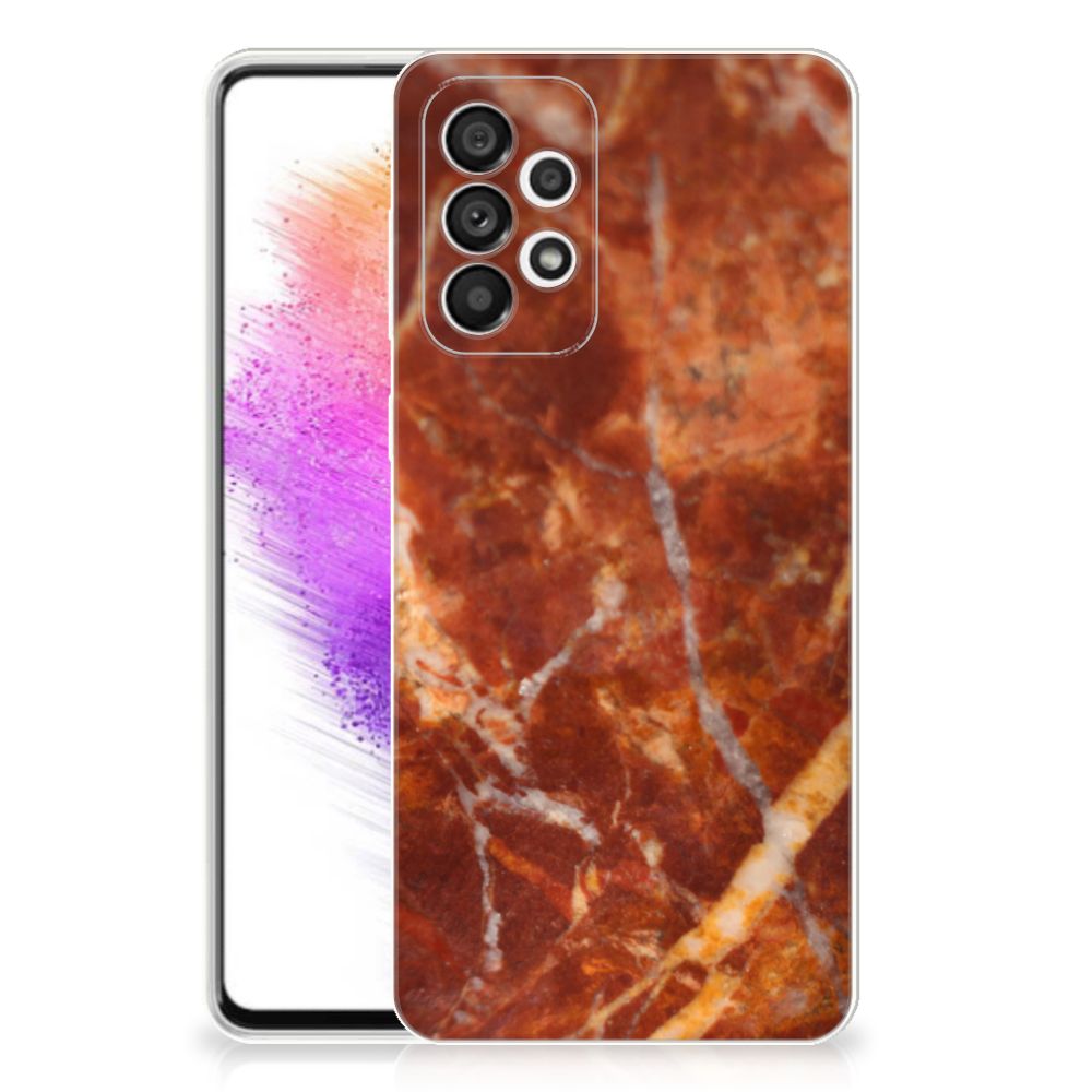 Samsung Galaxy A73 5G TPU Siliconen Hoesje Marmer Bruin B2C Telecom
