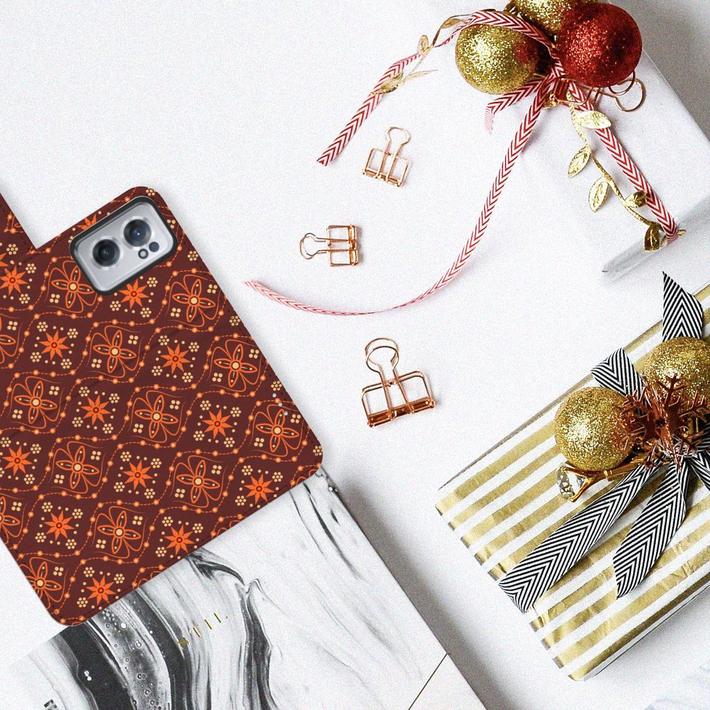 OnePlus Nord CE 2 Telefoon Hoesje Batik Brown