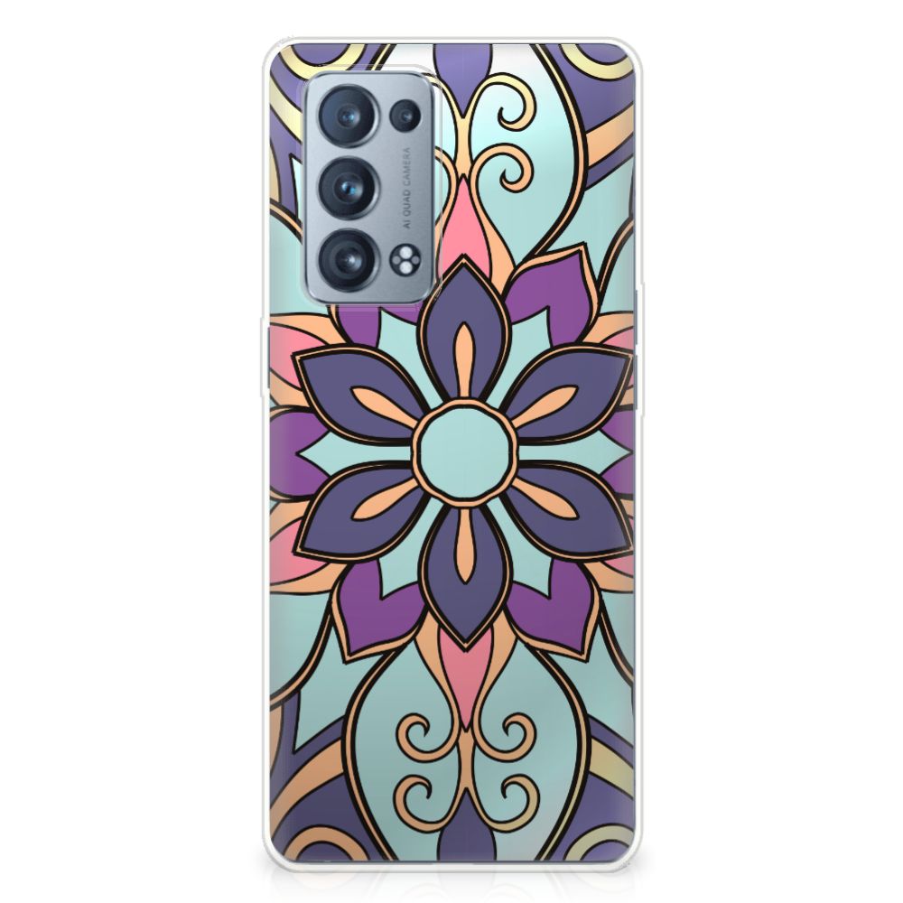 OPPO Reno 6 Pro Plus 5G TPU Case Purple Flower