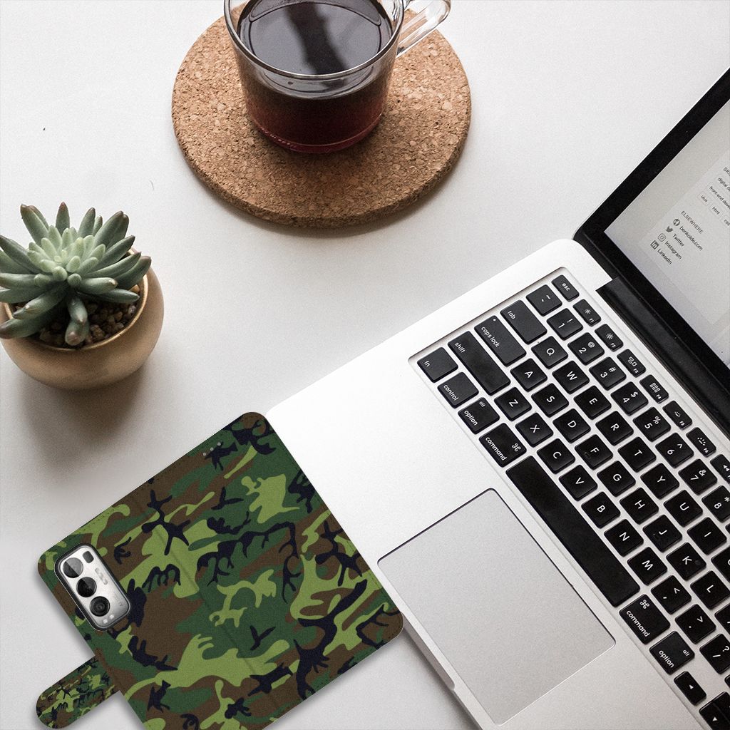 OPPO Find X3 Neo 5G Telefoon Hoesje Army Dark