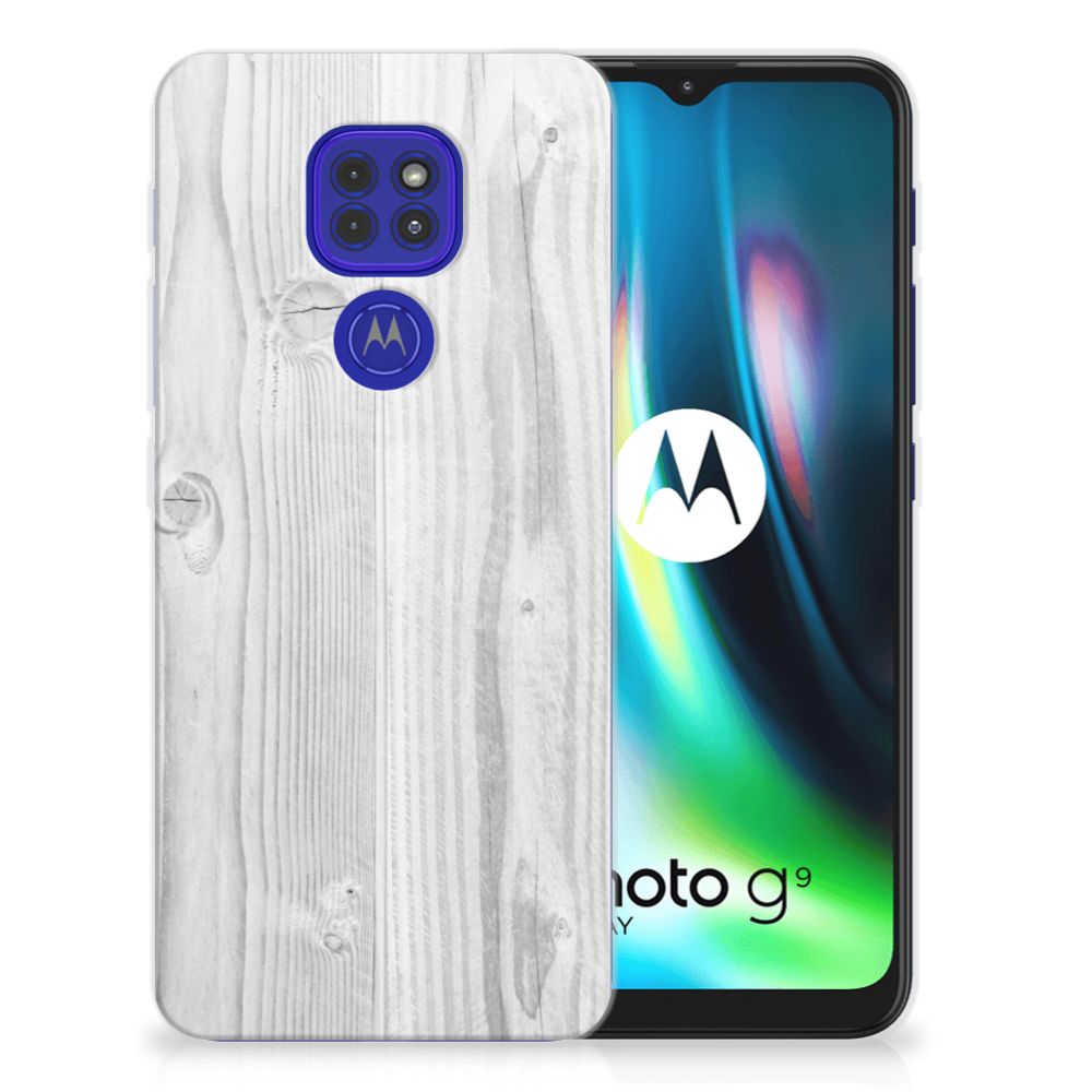 Motorola Moto G9 Play | E7 Plus Bumper Hoesje White Wood